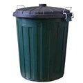 RUBBISH BIN WASTE PAPER GARBAGE ROUND 75 LITRE WITH DOME LID PLASTIC GREEN