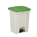 RUBBISH BIN WASTE PAPER GARBAGE PROBAXX SEPARATION BIN WITH PEDAL 70L 70 LITRE WHITE BASE  GREEN LID