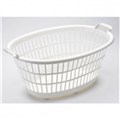 LAUNDRY BASKET PLASTIC 590MM X 460MM X 250MM OVAL WHITE