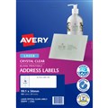 LABEL AVERY 959050 L7562 LASER LABELS ADDRESS CRYSTAL CLEAR 16UP CLEAR 25PK