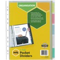 DIVIDERS MARBIG COPYSAFE POCKET PP 5TAB A4 CLEAR TABS ASSORTED