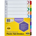 DIVIDERS MARBIG INDEX MANILLA 10 TAB A4 ASSORTED 