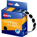 LABEL AVERY 937242 ROUND LABELS 14MM BLACK BOX 1050PK
