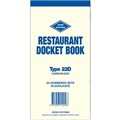 DOCKET BOOK ZIONS 22D RESTAURANT CARBONLESS DUPLICATE 200MM X 95MM 50 PAGE