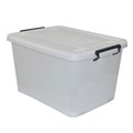 STORAGE BOX ITALPLAST I424 BOX WITH ROLLERS 55 LITRE CLEAR 