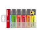 HIGHLIGHTER STABILO BOSS HIGHLIGHTER CHISEL ASSORTED WALLET 6PK