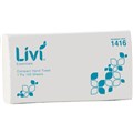 HAND TOWEL COMPACT LIVI ESSENTIALS 1PLY 150 SHEET 200MM X 250MM 16PK