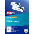 DELEGATE CARDS AVERY 947000 L7423 LASER EMBOSSED 2UP 210MM X 7425MM 150GSM 25PK