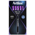 GEL INK PEN ARTLINE FLOW  RETRACTABLE 1MM PURPLE 12PK