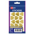 STICKERS AVERY 932355 MULTIPURPOSE STICKERS HEART 23MM GOLD 30PK