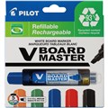 WHITEBOARD MARKER PILOT BEGREEN V BOARD MASTER WHITEBOARD MARKER CHISEL 60MM ASSORTED 5PK