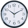 ITALPLAST WALL CLOCK 300MM GLASS WHITE  BLACK