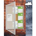 NOTICE BOARD VISIONCHART TX WEATHER RESISTANT NOTICE CASE 820MM X 1080MM SILVER FRAME CORK BACKGROUND LOCKABLE OUTDOOR USE
