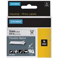 LABELLING TAPE DYMO 18489 RHINO INDUSTRAL FLEXIBLE NYLON LABEL TAPE 19MM BLACK ON WHITE