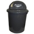 RUBBISH BIN WASTE PAPER GARBAGE CLEANLINK CIRCULAR WITH BULLET LID 60 LITRE 60L GREY