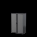 CUPBOARD CABINET STEELCO TAMBOUR DOOR 3 SHELVES 1320H X 1200W X 463MMD SILVER GREY