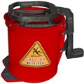 MOP BUCKET HEAVY DUTY MOBILE PLASTIC WITH WRINGER 16L RED
