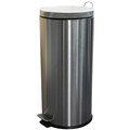 BIN PEDAL COMPASS ROUND 30 LITRE 30L STAINLESS STEEL