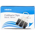 CLIP FOLDBACK INITIATIVE 19MM BLACK 12PK