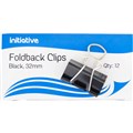 CLIP FOLDBACK INITIATIVE 32MM BLACK 12PK