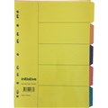 DIVIDERS INITIATIVE MANILLA BOARD TAB INDEX 5 TAB BRIGHTS A4 ASSORTED COLOURS EACH1 PACK20