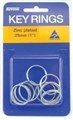 KEY RINGS 25MM ZINC PLATED 10PK