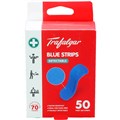 BANDAID ADHESIVE DETECTABLE TRAFALGAR PLASTIC STRIPS BLUE 50PK
