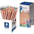 COLOURED PENCILS STAEDTLER 128 NATURAL JUMBO TRIANGULAR ASSORTED TUB 72PK