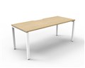 RAPID INFINITY DELUXE 1 PERSON PROFILE LEG SINGLE SIDED WORKSTATION 1500 X 750 X 730MM  OAK TOP  WHITE FRAME