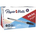 BALLPOINT PEN PAPERMATE INKJOY 100 CLEAR TRIANGULAR BARREL MEDIUM 10MM BLACK 60PK