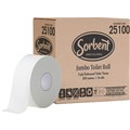 JUMBO TOILET PAPER TISSUE SORBENT PROFESSIONAL 2PLY 250M ROLL 8PK