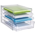 DRAWERS ORGANISER DESKTOP 4 DRAWER STORAGE FILE DOCUMENT FITS A4 250MM X 340MM X 230MM CLEAR