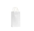 WHITE PAPER BAG WITH TWISTED WHITE HANDLE BABY 265MM X 150MM  60MM 500PK
