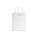 WHITE PAPER BAG WITH TWISTED PAPER HANDLE XSMALL EXTRA SMALL 305MM X 220MM  90MM 250PK