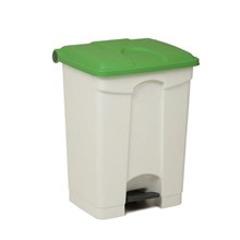 RUBBISH BIN WASTE PAPER GARBAGE PROBAXX SEPARATION BIN WITH PEDAL 70L 70 LITRE WHITE BASE / GREEN LID