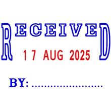 STAMP DESKMATE SELF-INKING DATE STAMP RECEIVED BLUE/RED