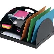DESKTOP ORGANISER MARBIG METAL 2 WAY BLACK