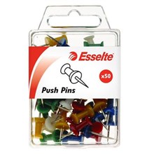 PINS PUSH ESSELTE ASSORTED COLOURS 50PK