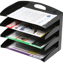 MARBIG DESKTOP ORGANISERS METAL 4 TIER BLACK