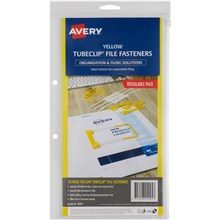 TUBECLIP FILE FASTENERS AVERY 44005Y TUBECLIP YELLOW 10PK