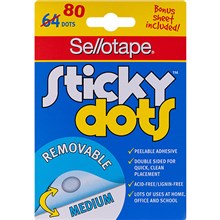 STICKY DOTS SELLOTAPE 990001 REMOVEABLE GLUE DOTS 80PK