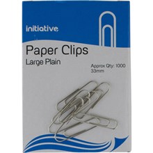PAPER CLIP INITIATIVE LARGE PLAIN 33MM 1000PK