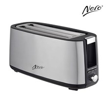 TOASTER NERO 4 SLICE LONG STAINLESS STEEL
