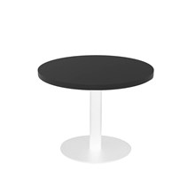 COFFEE TABLE RAPIDLINE ESTILLO CIRCULAR ROUND 600 X 425MM BLACK COLOURED TABLE TOP / WHITE POWDER COAT BASE