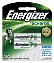 BATTERY RECHARGABLE ENERGISER AA BATTERIES 2PK