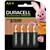 BATTERY DURACELL RECHARGEABLE AA BATTERIES 4PK