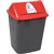 RUBBISH BIN WASTE PAPER GARBAGE ITALPLAST I184LF SEPARATION BIN WITH SWING TOP LID 32 LITRE LANDFILL RED LID