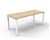 RAPID INFINITY DELUXE 1 PERSON PROFILE LEG SINGLE SIDED WORKSTATION 1500 X 750 X 730MM  OAK TOP / WHITE FRAME