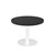 COFFEE TABLE RAPIDLINE ESTILLO CIRCULAR ROUND 600 X 425MM BLACK COLOURED TABLE TOP / WHITE POWDER COAT BASE